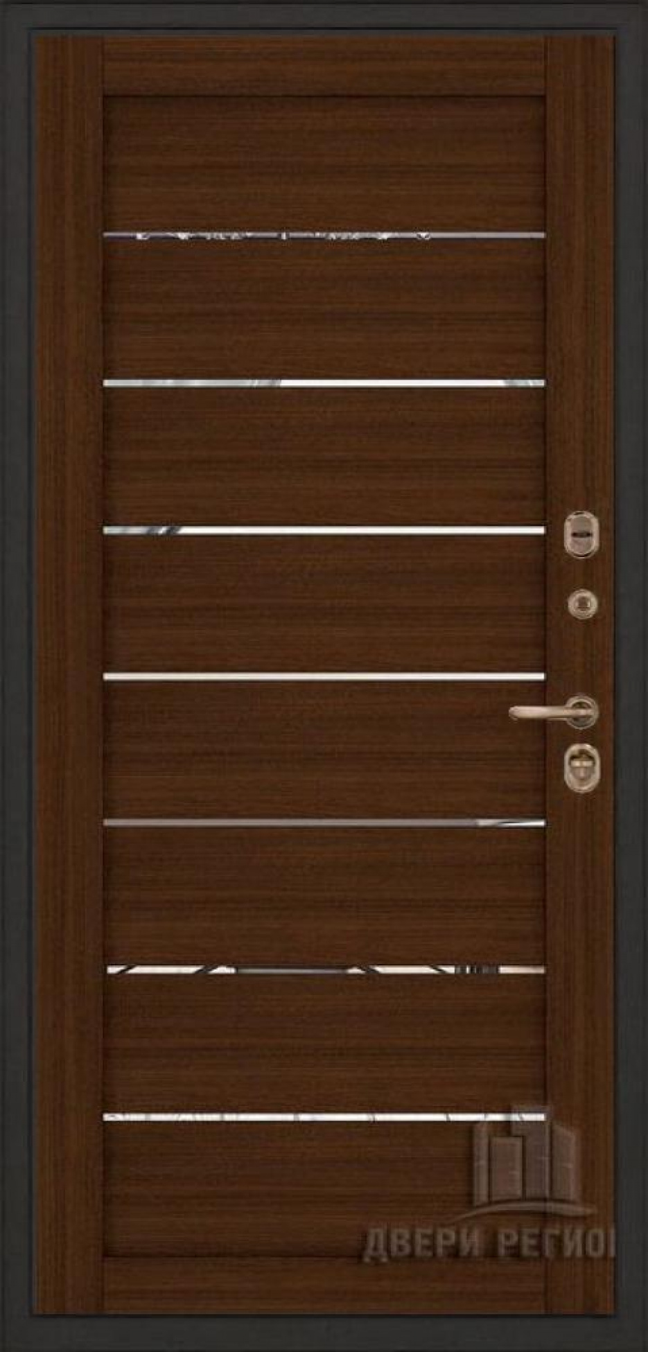 Входная дверь Regidoors ТОР ТЕРМО LIGHT 2125 с зеркалом "Орех вельвет"